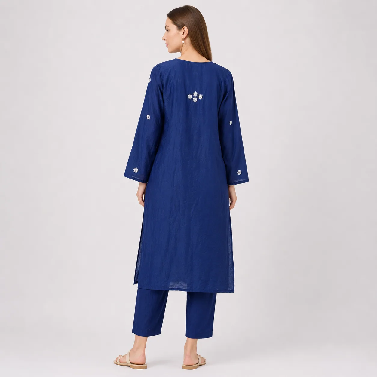 Navy Blue Chikankari Kurta — view 2